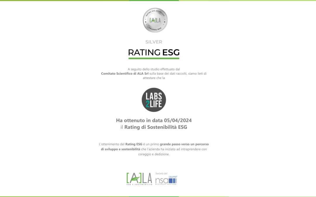 LABS2LIFE un primo passo verso la certificazione ESG!